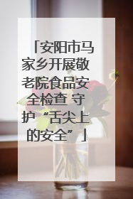 安阳市马家乡开展敬老院食品安全检查 守护“舌尖上的安全”
