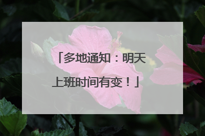 多地通知：明天上班时间有变！