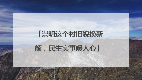 崇明这个村旧貌换新颜，民生实事暖人心