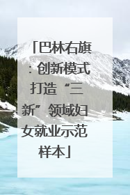 巴林右旗：创新模式 打造“三新”领域妇女就业示范样本