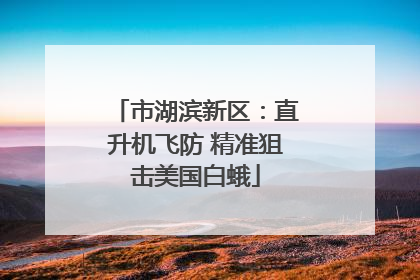 市湖滨新区：直升机飞防 精准狙击美国白蛾