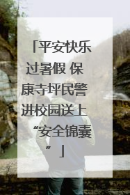 平安快乐过暑假 保康寺坪民警进校园送上“安全锦囊”