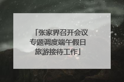 张家界召开会议专题调度端午假日旅游接待工作