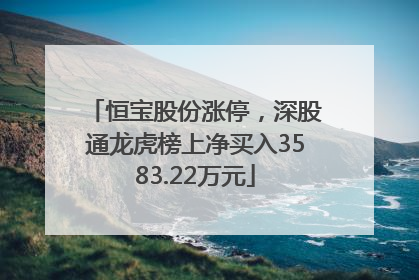 恒宝股份涨停，深股通龙虎榜上净买入3583.22万元