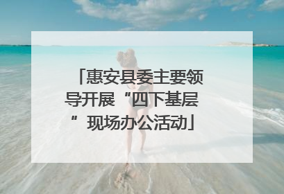 惠安县委主要领导开展“四下基层”现场办公活动