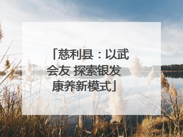 慈利县：以武会友 探索银发康养新模式