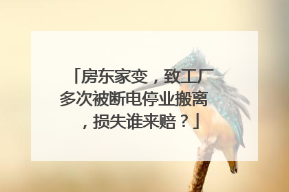房东家变，致工厂多次被断电停业搬离，损失谁来赔？