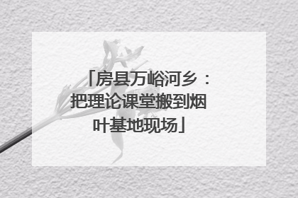 房县万峪河乡：把理论课堂搬到烟叶基地现场