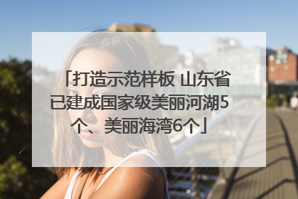 打造示范样板 山东省已建成国家级美丽河湖5个、美丽海湾6个