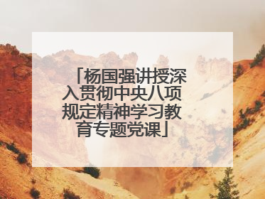 杨国强讲授深入贯彻中央八项规定精神学习教育专题党课