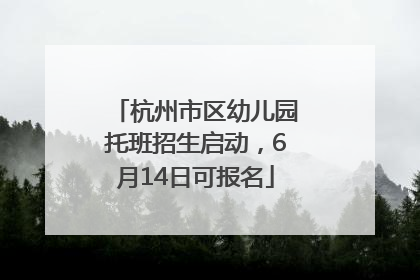 杭州市区幼儿园托班招生启动，6月14日可报名