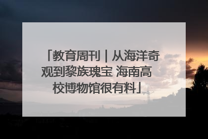 教育周刊｜从海洋奇观到黎族瑰宝 海南高校博物馆很有料