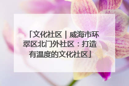 文化社区｜威海市环翠区北门外社区：打造有温度的文化社区