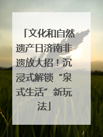 文化和自然遗产日济南非遗放大招！沉浸式解锁“泉式生活”新玩法