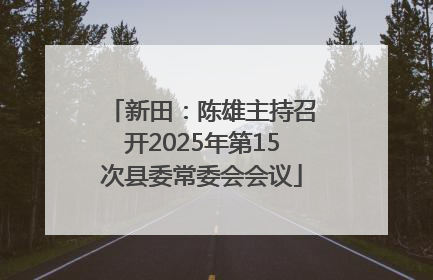 新田：陈雄主持召开2025年第15次县委常委会会议