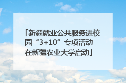 新疆就业公共服务进校园“3+10”专项活动在新疆农业大学启动
