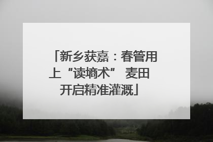 新乡获嘉：春管用上“读墒术” 麦田开启精准灌溉