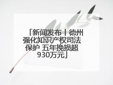 新闻发布丨德州强化知识产权司法保护 五年挽损超930万元