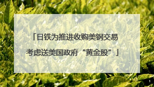 日铁为推进收购美钢交易 考虑送美国政府“黄金股”