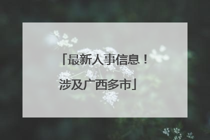 最新人事信息！涉及广西多市