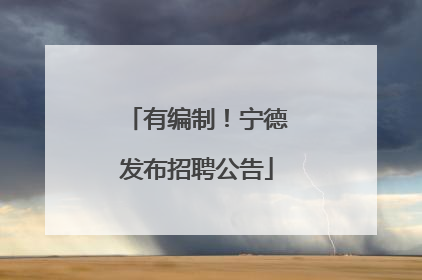 有编制！宁德发布招聘公告