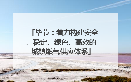 毕节：着力构建安全、稳定、绿色、高效的城镇燃气供应体系