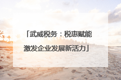 武威税务：税惠赋能 激发企业发展新活力