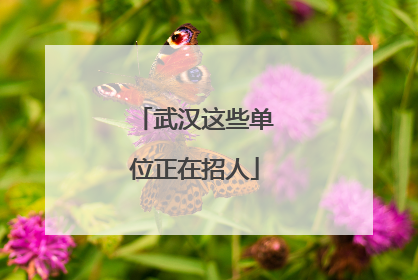 武汉这些单位正在招人