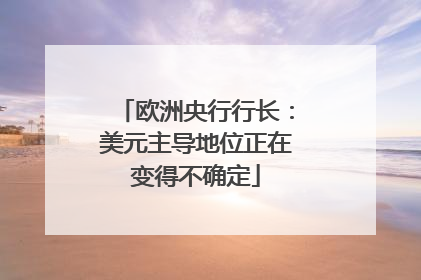 欧洲央行行长：美元主导地位正在变得不确定