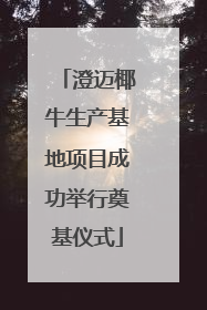 澄迈椰牛生产基地项目成功举行奠基仪式