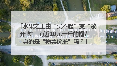 水果之王由“买不起”变“敞开吃” 而近10元一斤的榴莲真的是“物美价廉”吗？