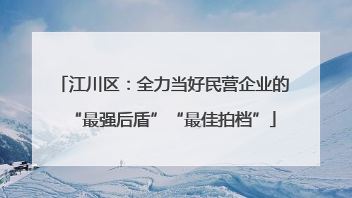 江川区：全力当好民营企业的“最强后盾”“最佳拍档”