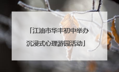 江油市华丰初中举办沉浸式心理游园活动