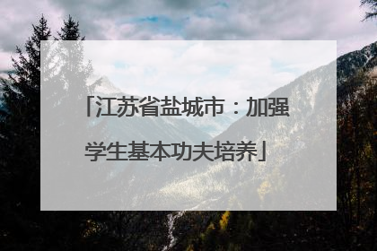 江苏省盐城市：加强学生基本功夫培养