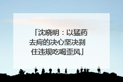 沈晓明：以猛药去疴的决心坚决刹住违规吃喝歪风