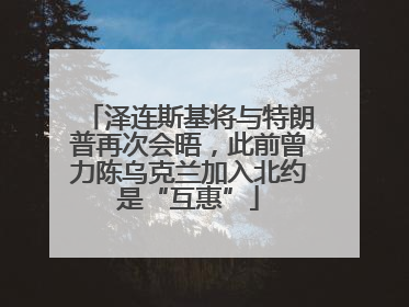 泽连斯基将与特朗普再次会晤，此前曾力陈乌克兰加入北约是“互惠”