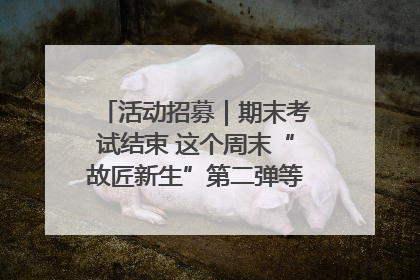 活动招募｜期末考试结束 这个周末“故匠新生”第二弹等着同学们来体验！