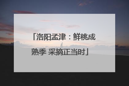 洛阳孟津：鲜桃成熟季 采摘正当时