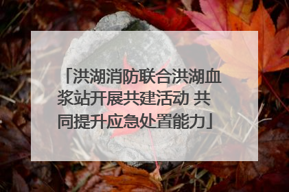洪湖消防联合洪湖血浆站开展共建活动 共同提升应急处置能力