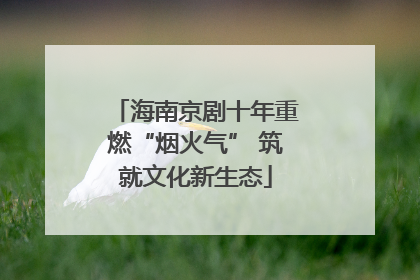 海南京剧十年重燃“烟火气” 筑就文化新生态