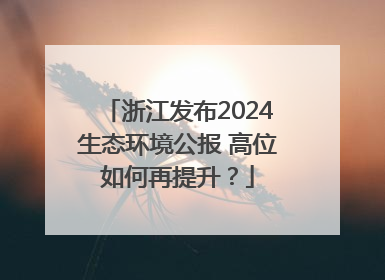 浙江发布2024生态环境公报 高位如何再提升？