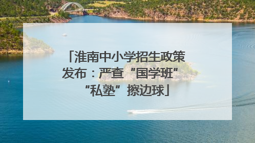 淮南中小学招生政策发布：严查“国学班”“私塾”擦边球