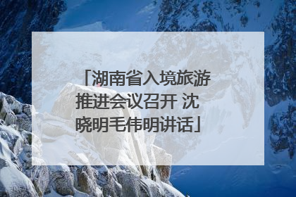 湖南省入境旅游推进会议召开 沈晓明毛伟明讲话