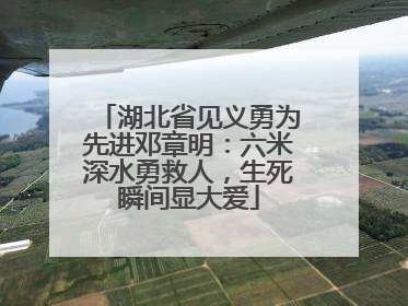 湖北省见义勇为先进邓章明：六米深水勇救人，生死瞬间显大爱