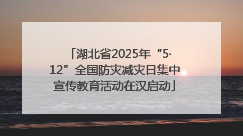 湖北省2025年“5·12”全国防灾减灾日集中宣传教育活动在汉启动