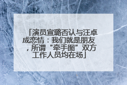 演员宣璐否认与汪卓成恋情：我们就是朋友，所谓“牵手图”双方工作人员均在场