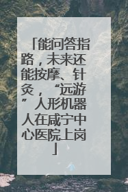 能问答指路，未来还能按摩、针灸，“远游”人形机器人在咸宁中心医院上岗
