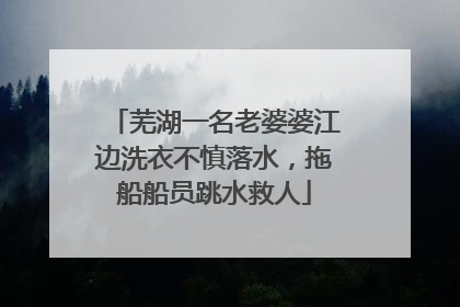 芜湖一名老婆婆江边洗衣不慎落水，拖船船员跳水救人