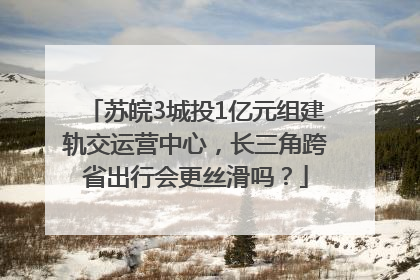 苏皖3城投1亿元组建轨交运营中心，长三角跨省出行会更丝滑吗？