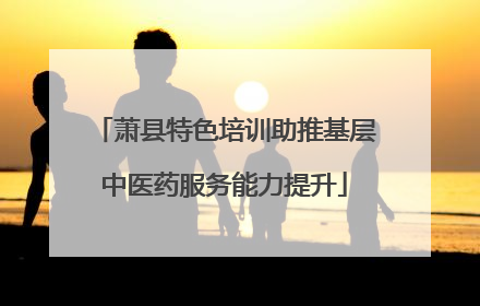 萧县特色培训助推基层中医药服务能力提升